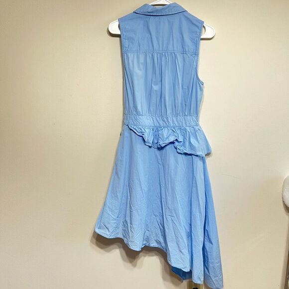 Anthropologie Maeve Blue Sleeveless Wrap Dress 10 Women - Picture 7 of 10